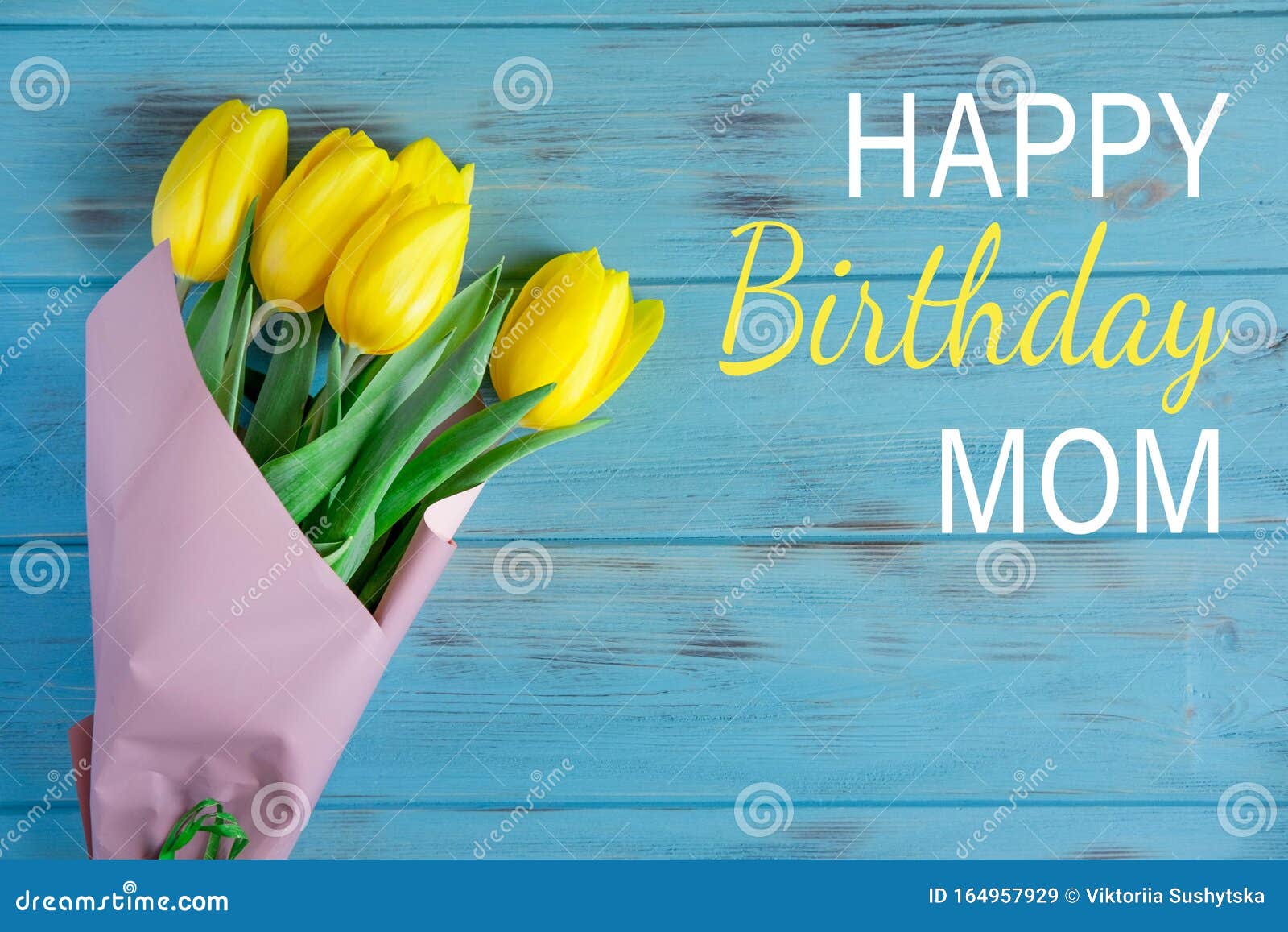 Happy Birthday Mom. Greeting Card Design for Mom`s Birthday with a For Mom Birthday Card Template