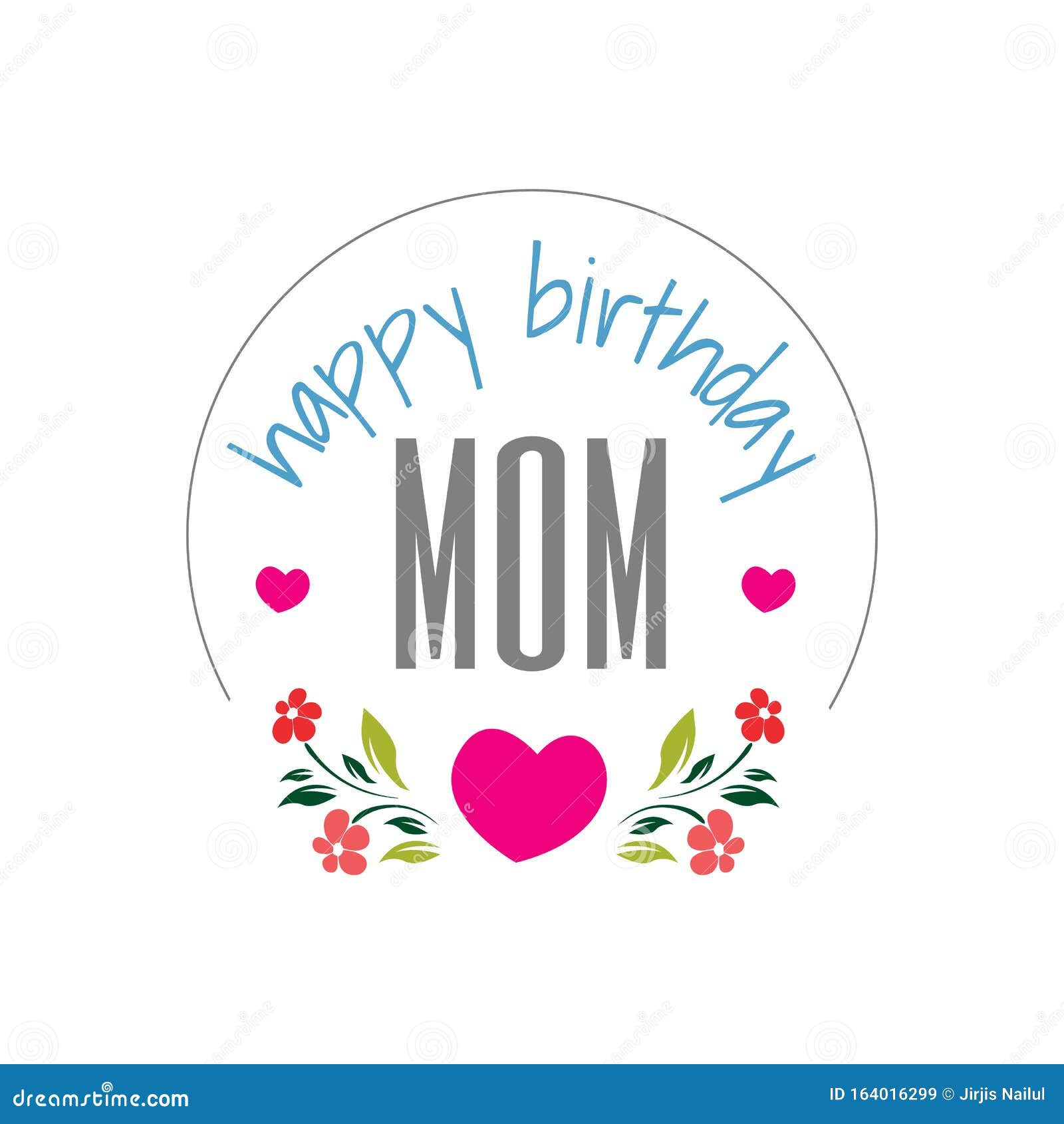 Happy birthday mom a stylish greeting Royalty Free Vector