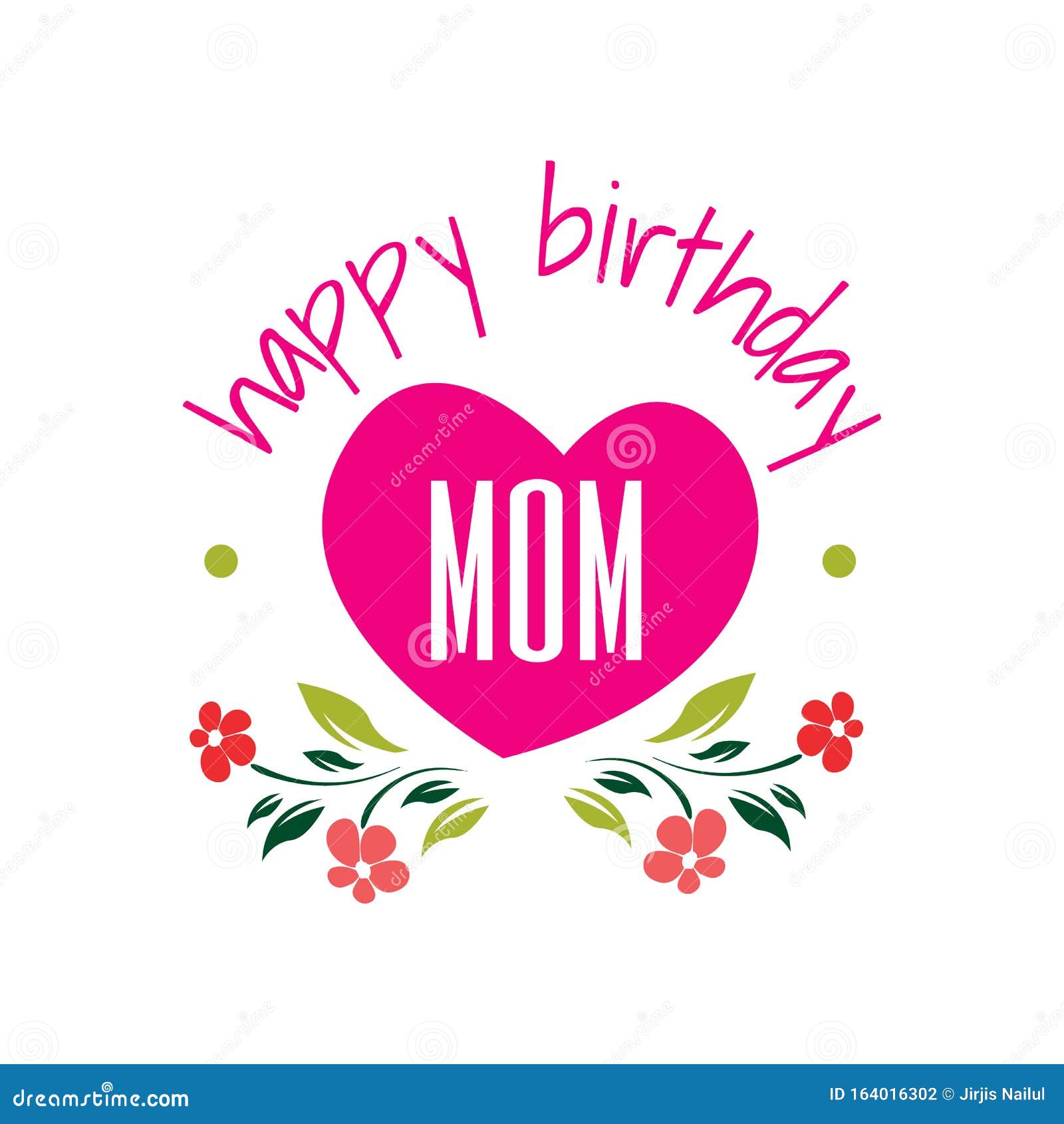 Happy Birthday Mom a Lovely Birthday Greeting Card Design. Vector ...