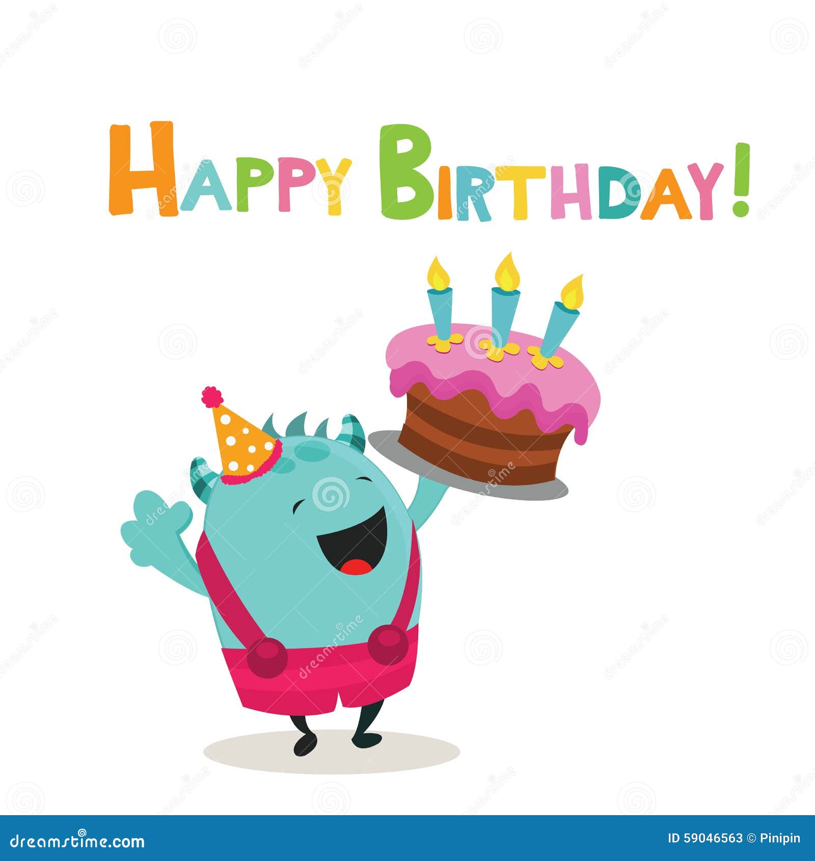 Download Happy Birthday Monster stock vector. Illustration of ...