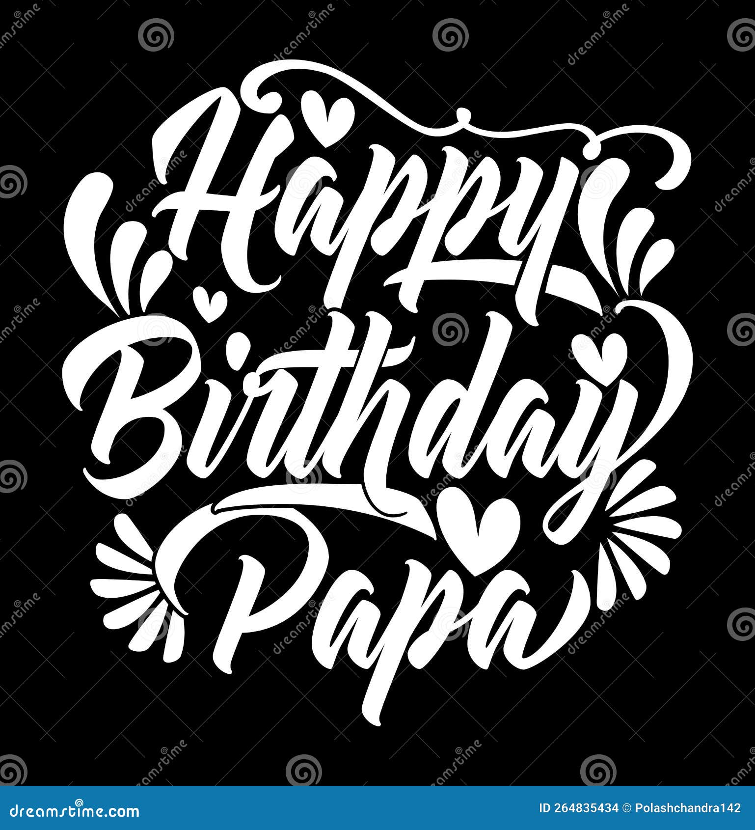 Happy Birthday Papa Typography T Shirt Vintage Style Stock Vector