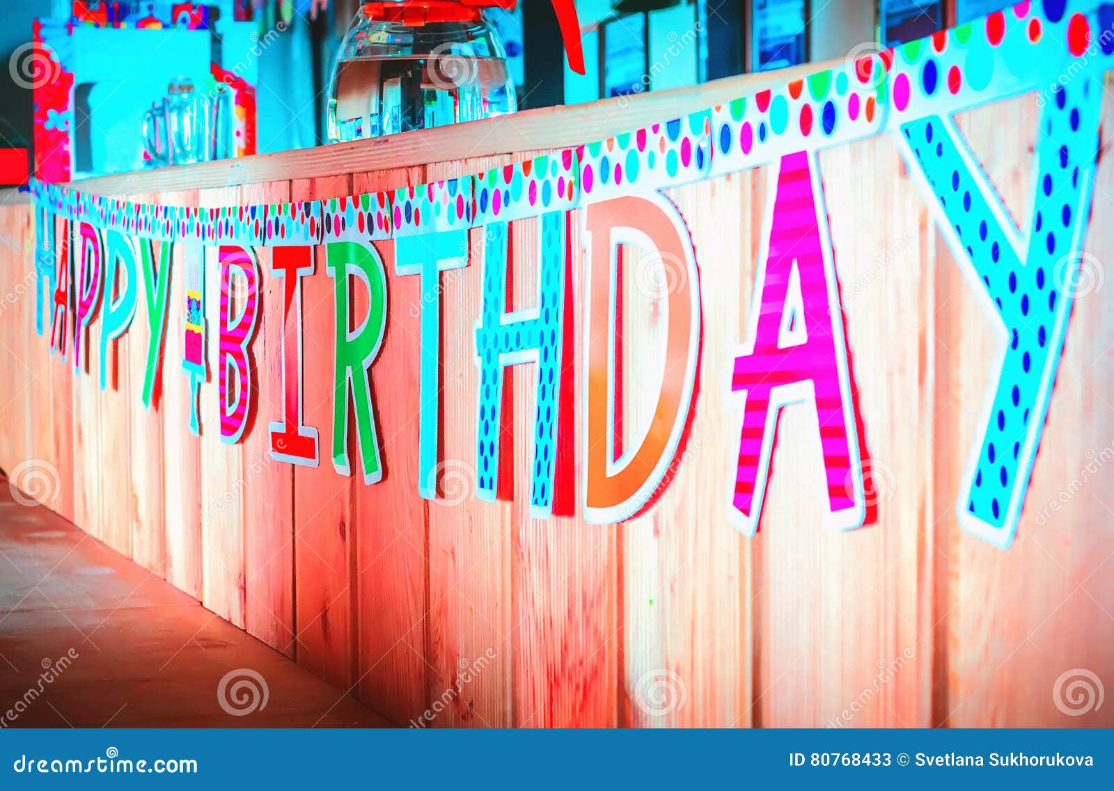 Happy Birthday Paper Inscription Stock Image - Image of banner ...