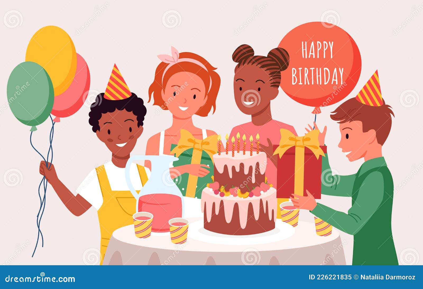 Happy Birthday Party with Children, Celebration Kids Have Fun ...