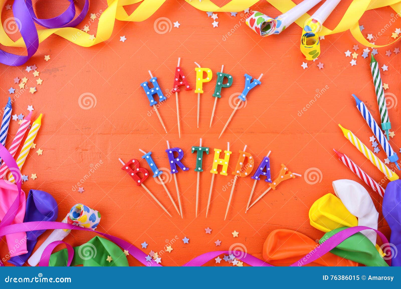 Happy Birthday Party Decorations Background Stock Image - Image of present,  makers: 76386015