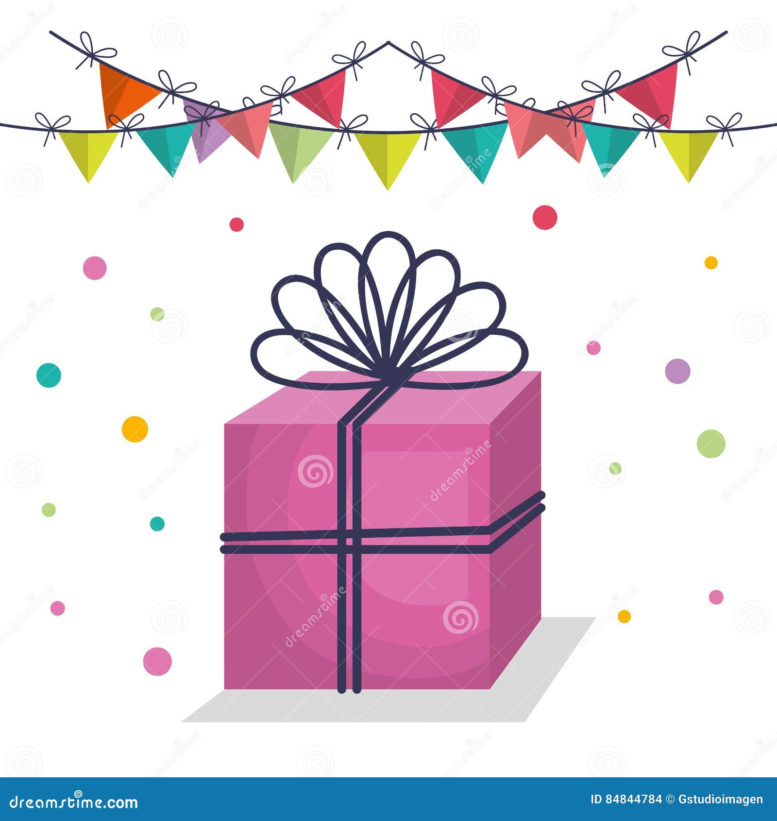 Happy Birthday Party Invitation with Gift Stock Illustration