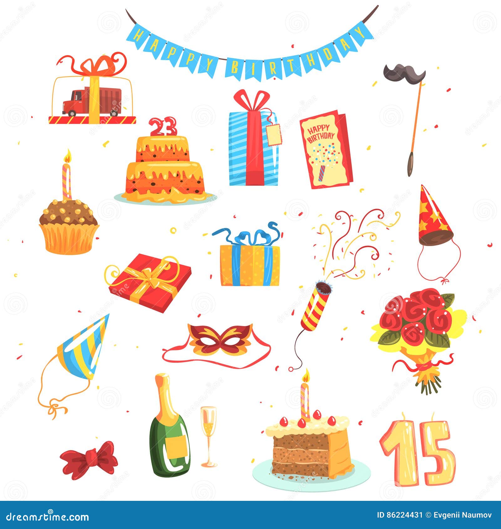 Happy Birthday Party Set of Isolated Cute Cartoon Objects Related To Partying and Celebrating Stock Vector - Illustration of birthday, isolated: 86224431 Happy Birthday Party Set of Isolated Cute Cartoon Objects Related To Partying and Celebrating Stock Vector - Illustration of birthday, isolated: 86224431