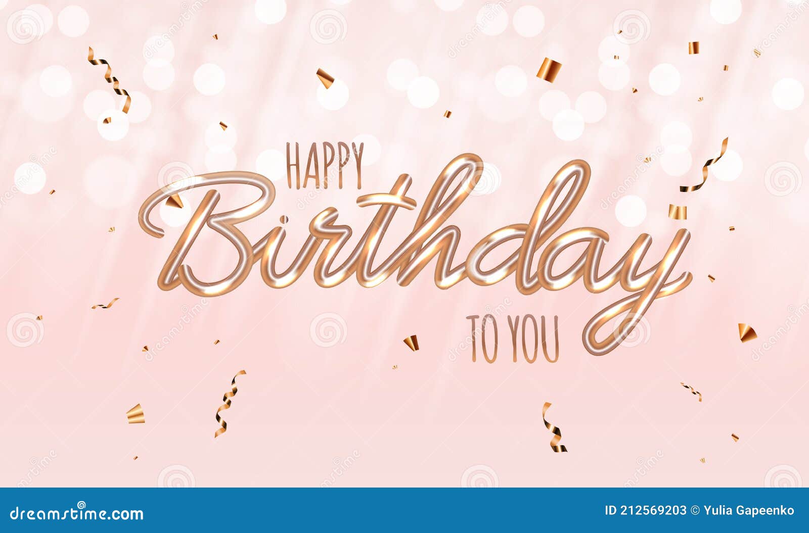 Happy Birthday Pink Glossy Background with Confetti. Vector ...