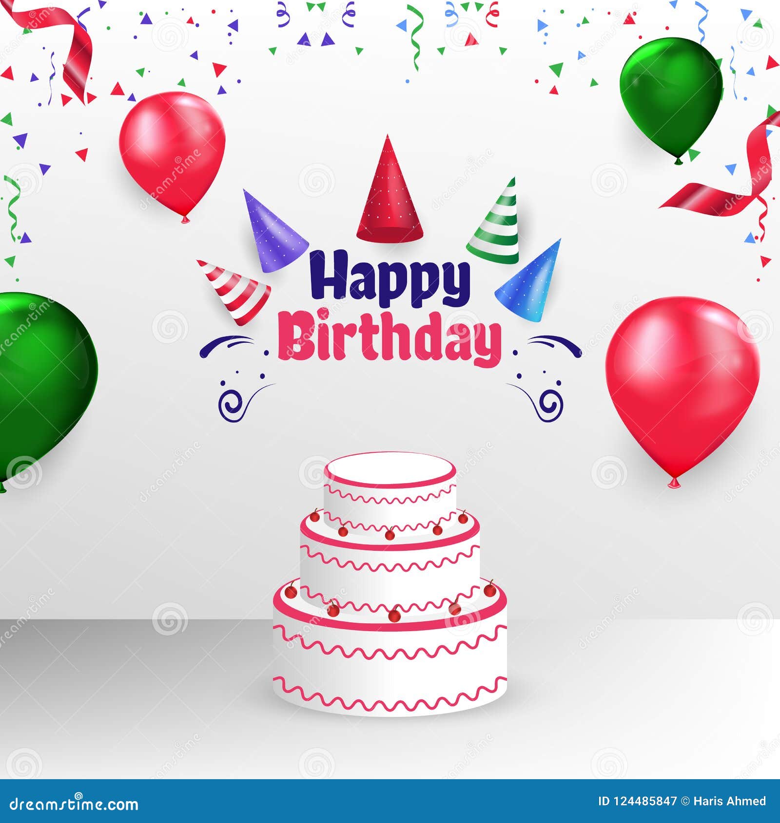 Happy Birthday Poster Banner Cover Vector Template Design Stock Vector -  Illustration of festive, holiday: 124485847