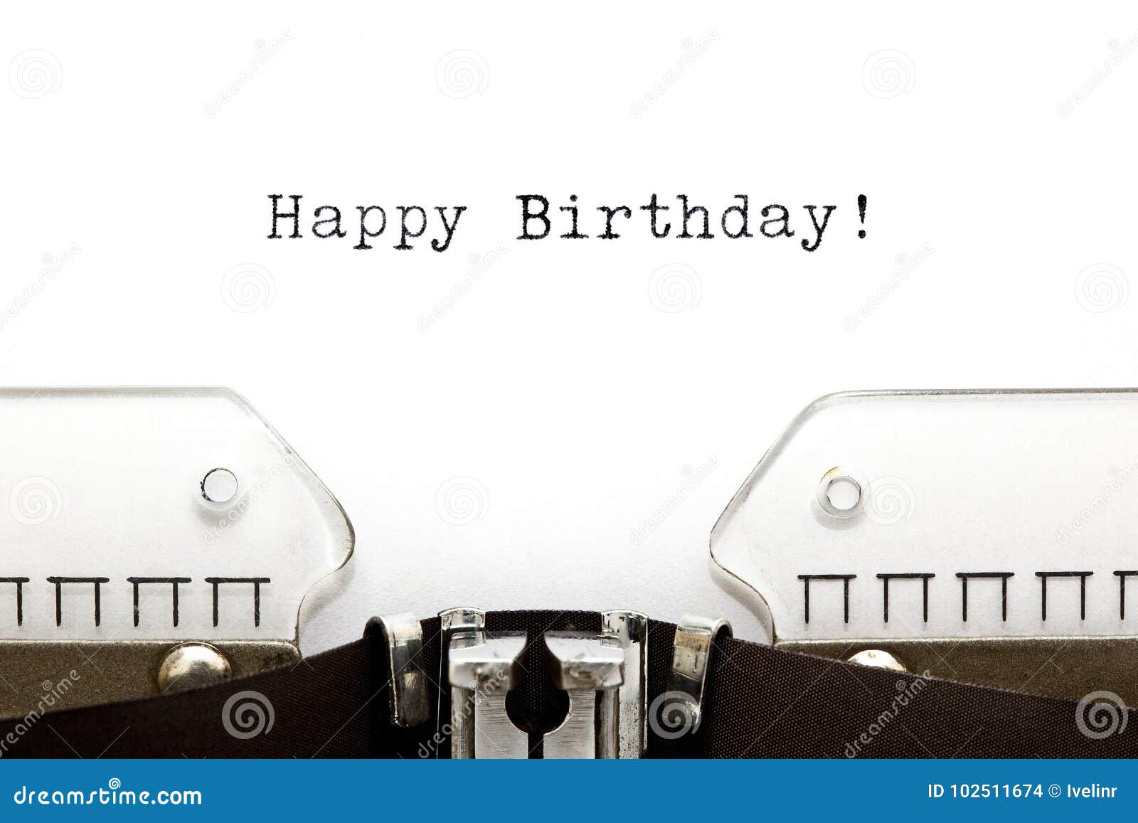 Typewriter Happy Birthday stock photo. Image of celebrate 102511674