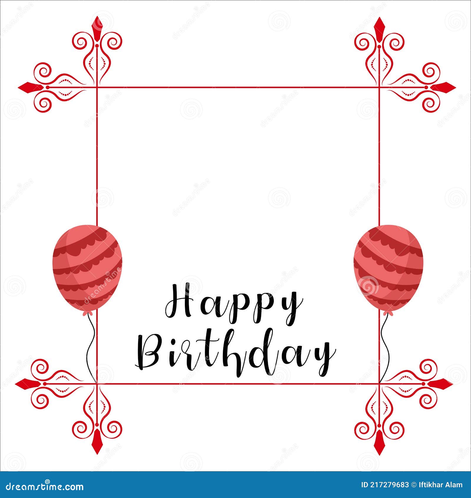 Happy Birthday Red Frame, Happiness, Happy Birthday Text Effect, Birthday  Vector Illustration on White Background, Party Frame, Stock Vector -  Illustration of holiday, february: 217279683
