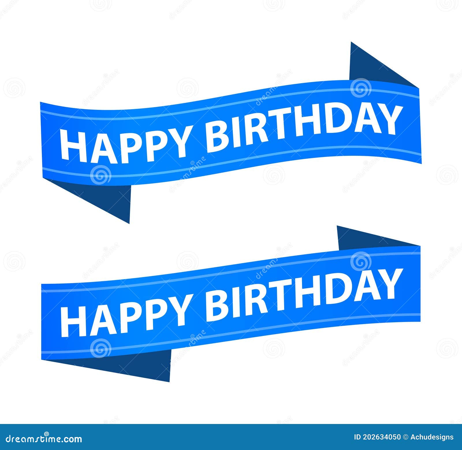 Happy Birthday Ribbon Banner Stock Vector - Illustration of celebrate ...