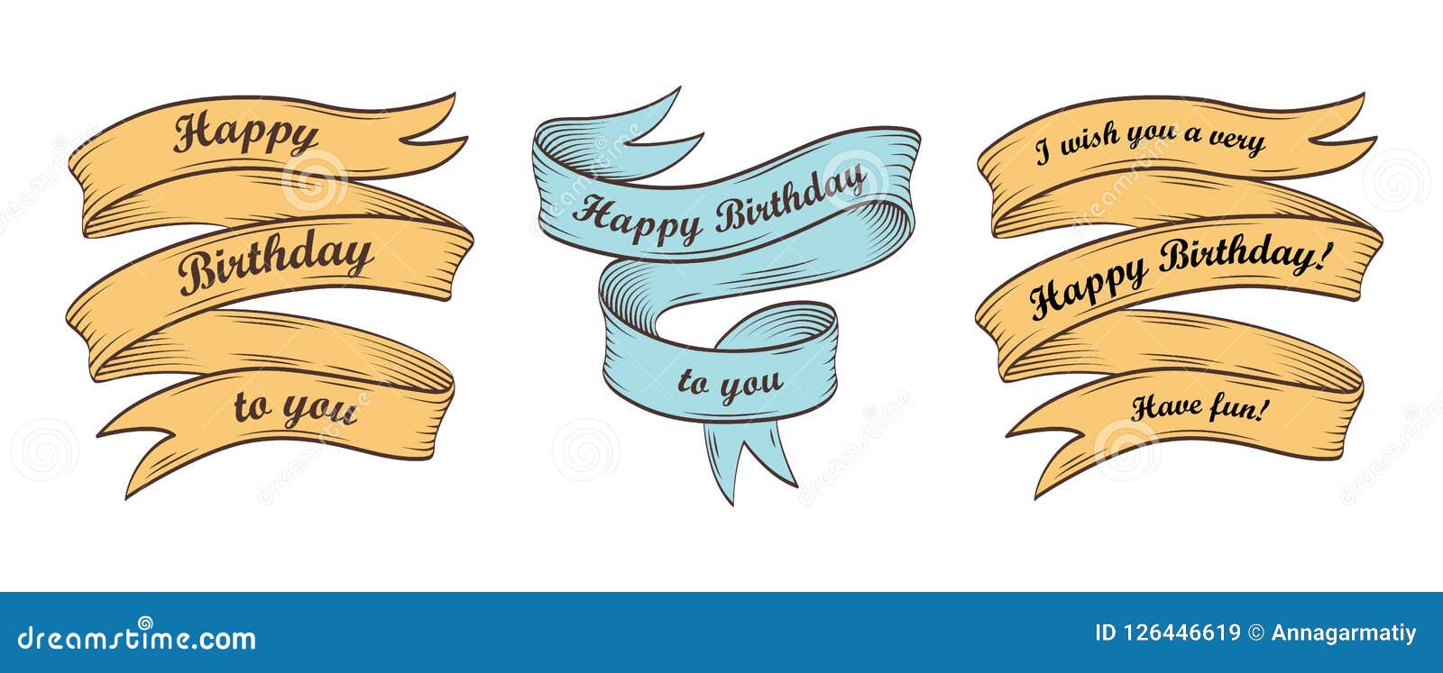 Download Happy birthday ribbon 2 stock vector. Illustration of congratulation - 126446619