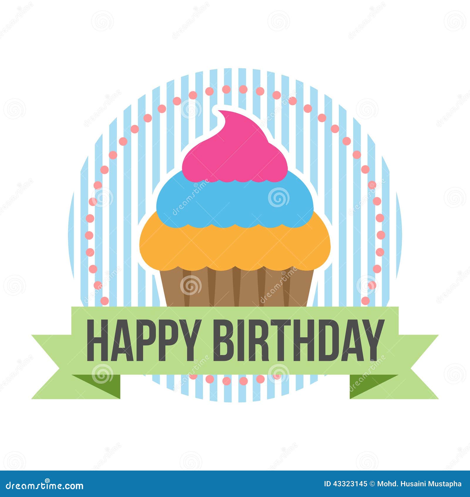 Download Happy Birthday Round Banner Tag Stock Vector - Illustration of vector, cute: 43323145