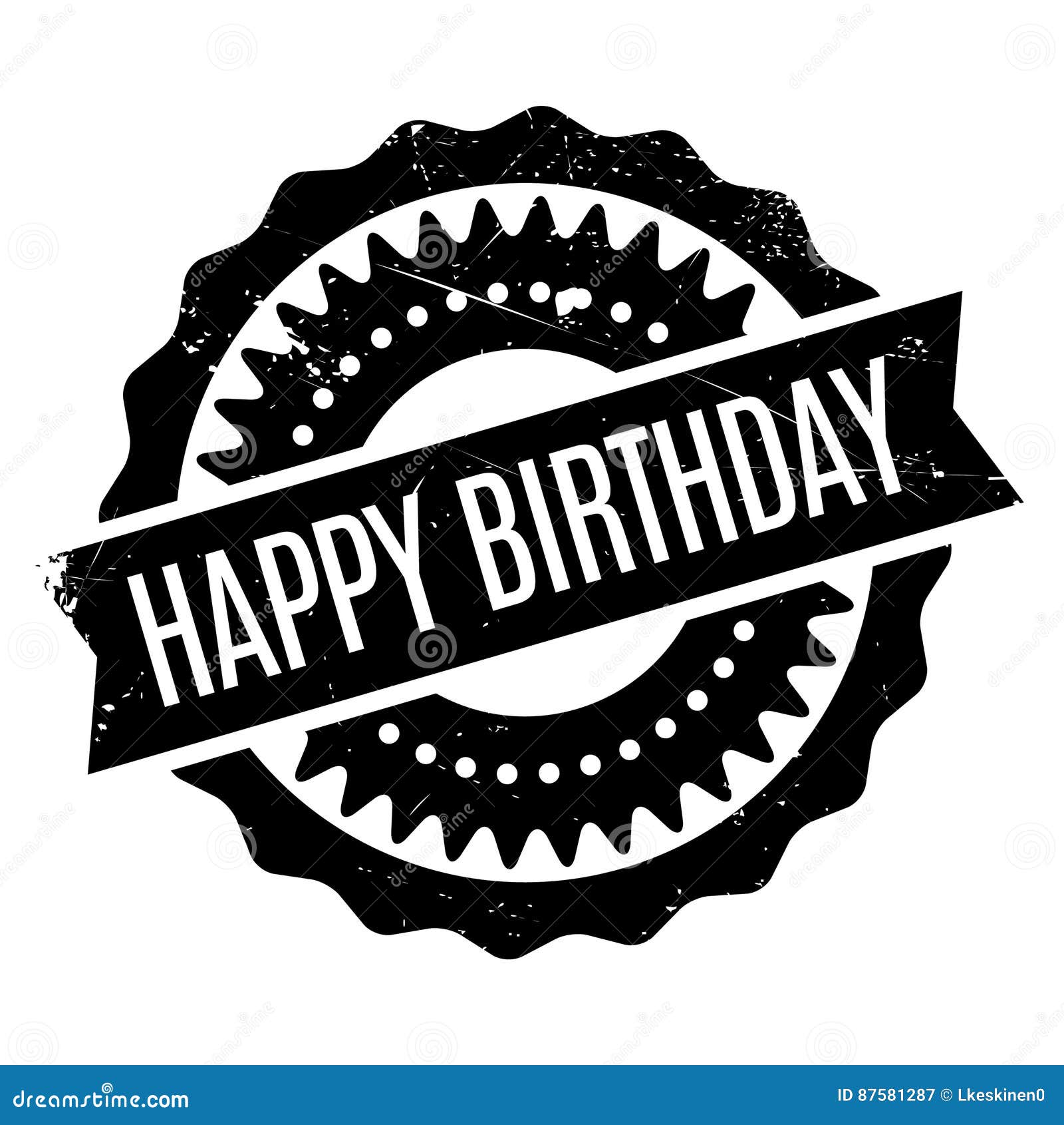 Grunge Rubber Stamp With Text - Happy Birthday Stock Photo