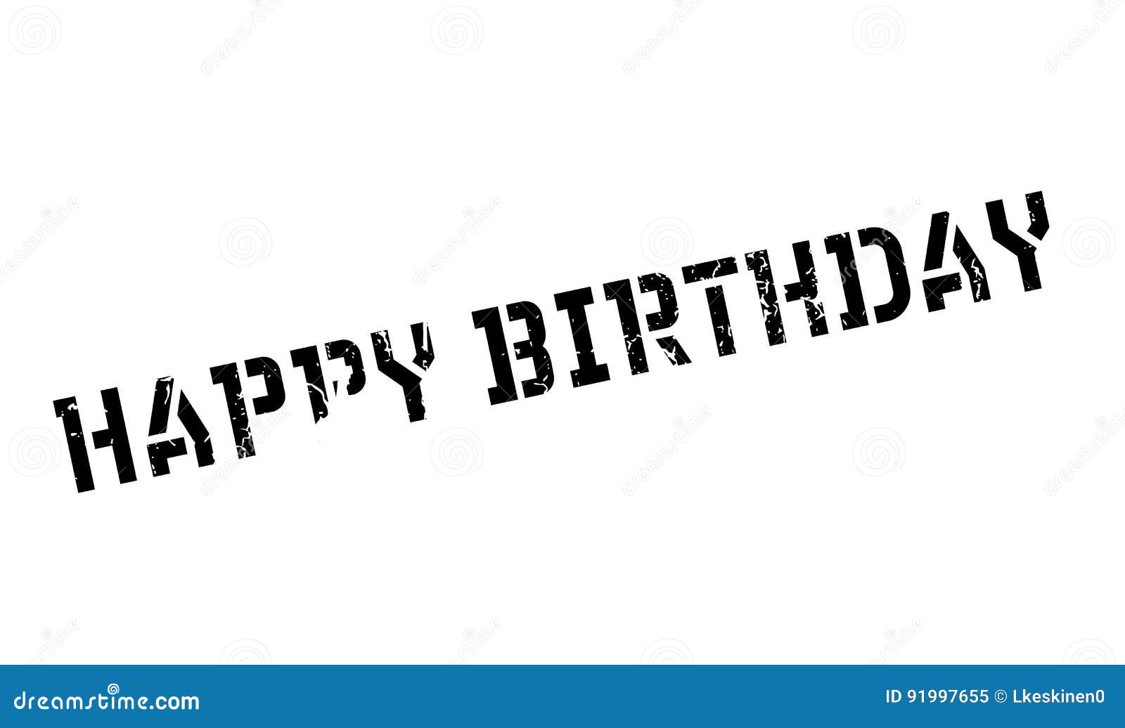 Grunge Rubber Stamp With Text - Happy Birthday Stock Photo