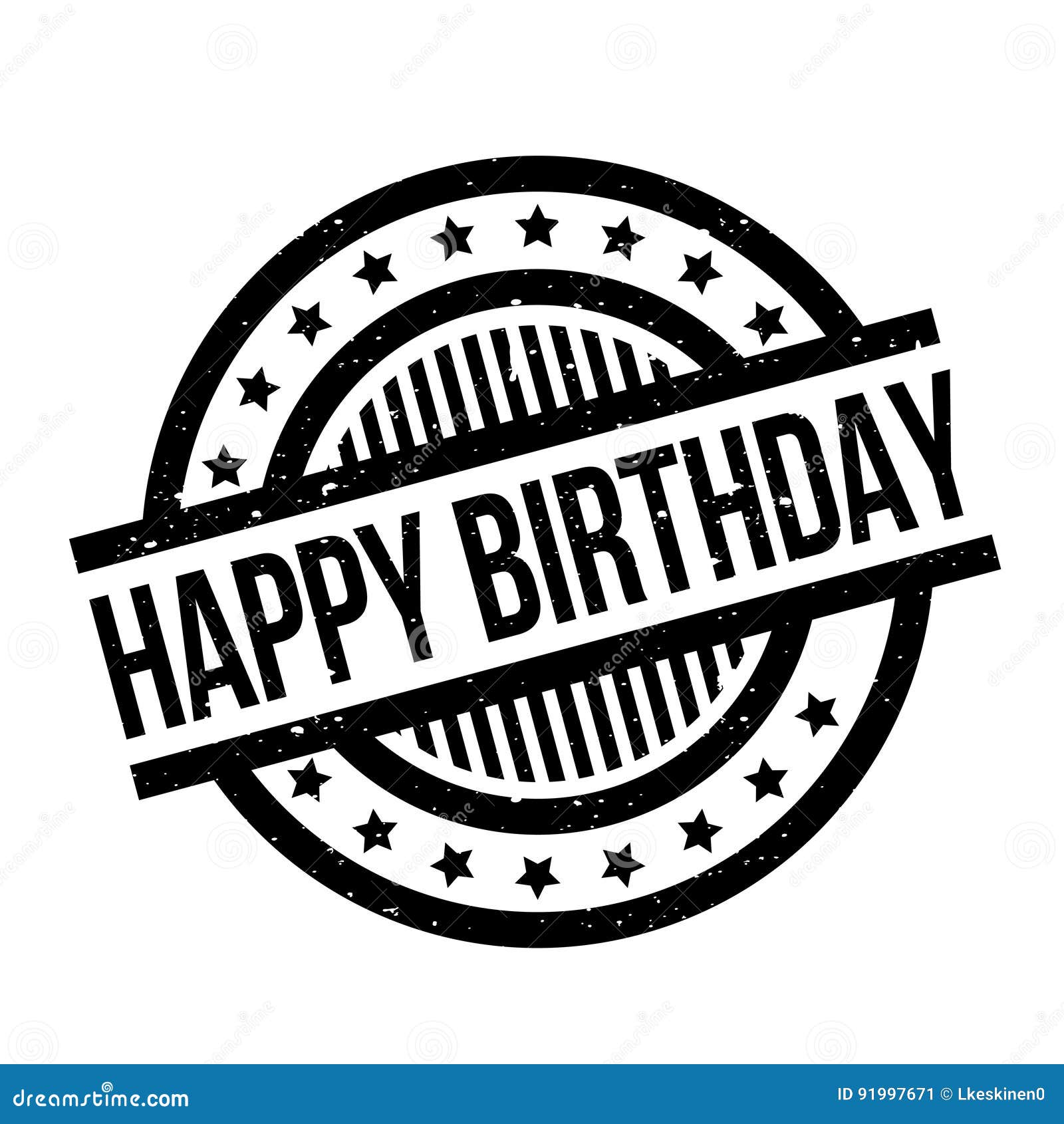 Happy Birthday Rubber Stamp Stock Vector - Illustration of office,  certificate: 91997671