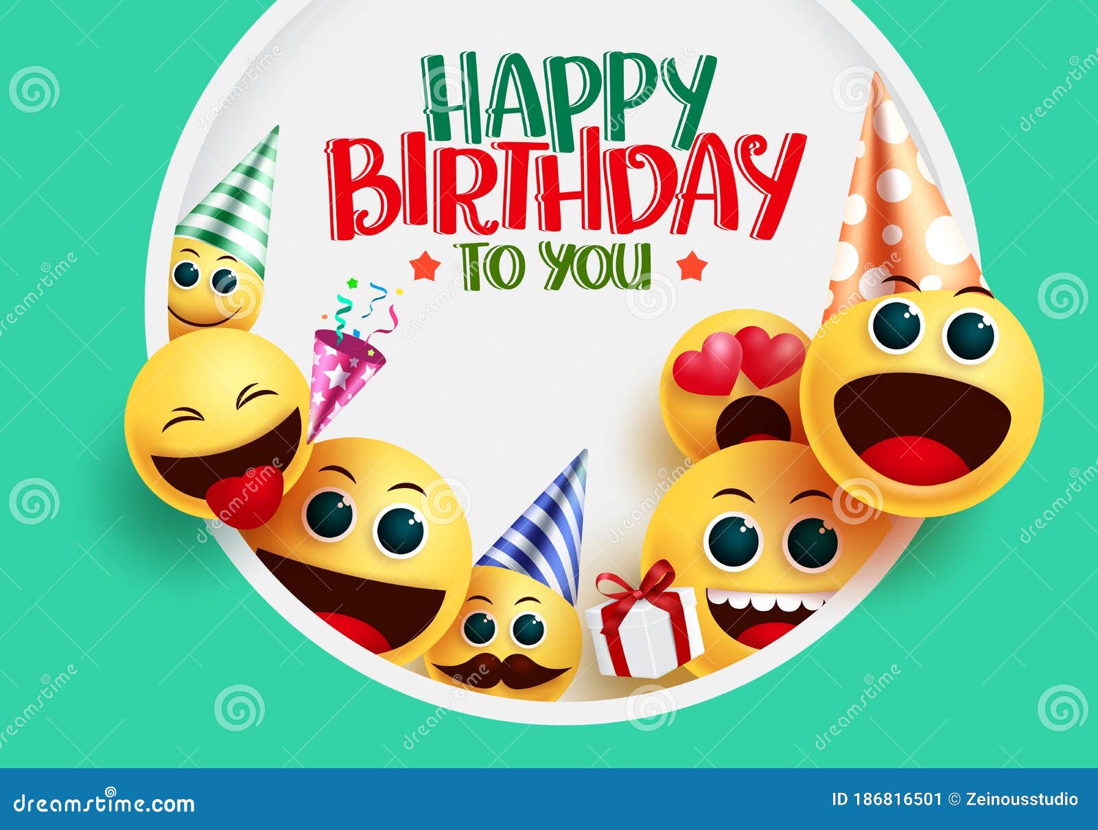 Happy Birthday Smiley Emoji Vector Greeting Design Happy Birthday To