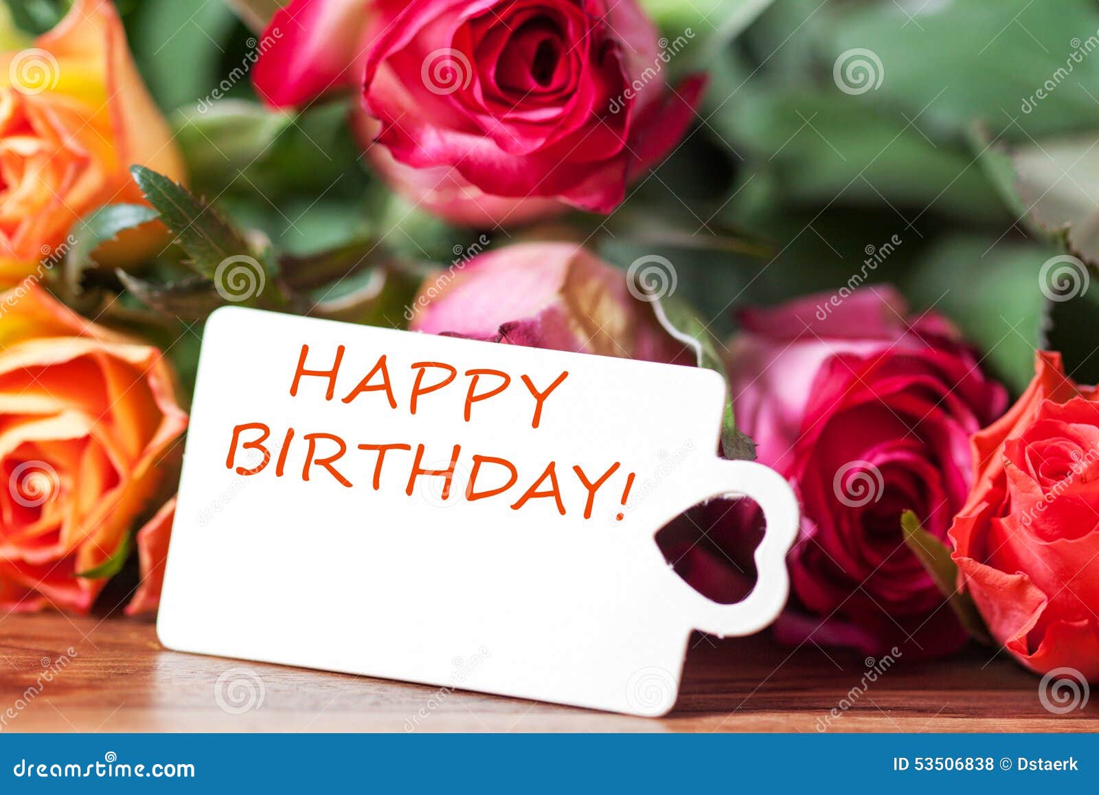 Happy birthday stock photo. Image of card, roses, ribbon - 53506838