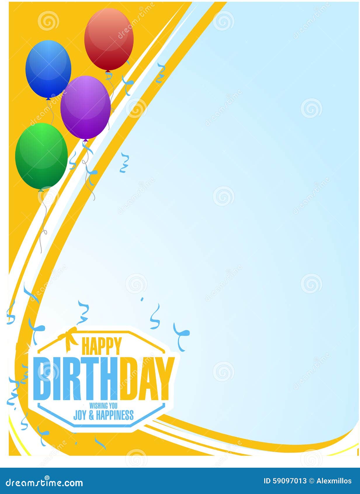 Happy Birthday Stamp Balloons Card Stock Illustration - Illustration of ...