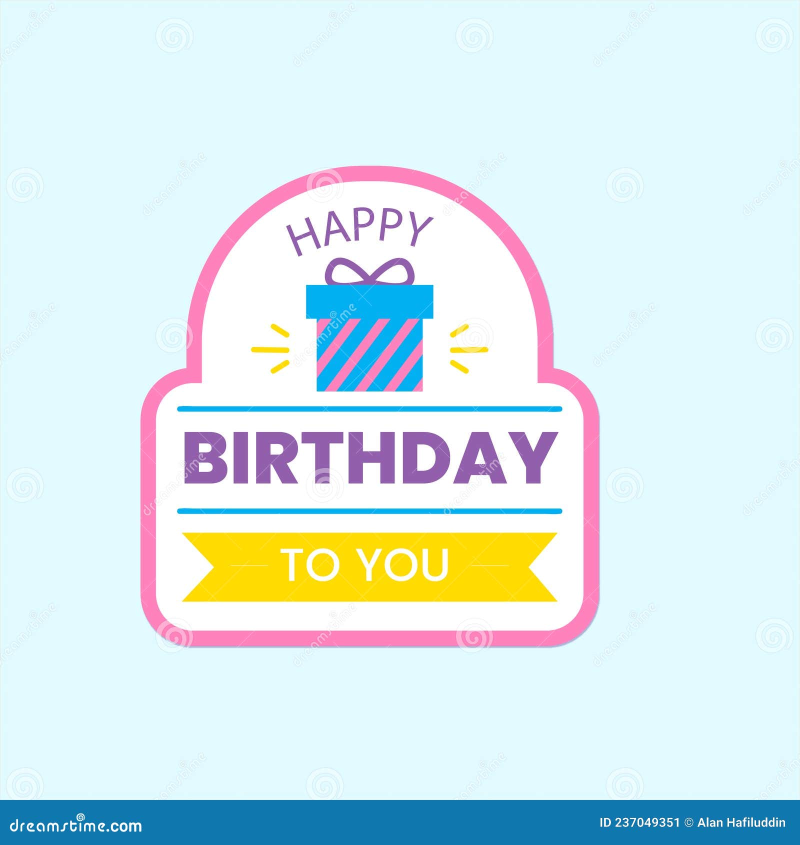 Happy Birthday Sticker Label Vector Ilustration Stock Illustration