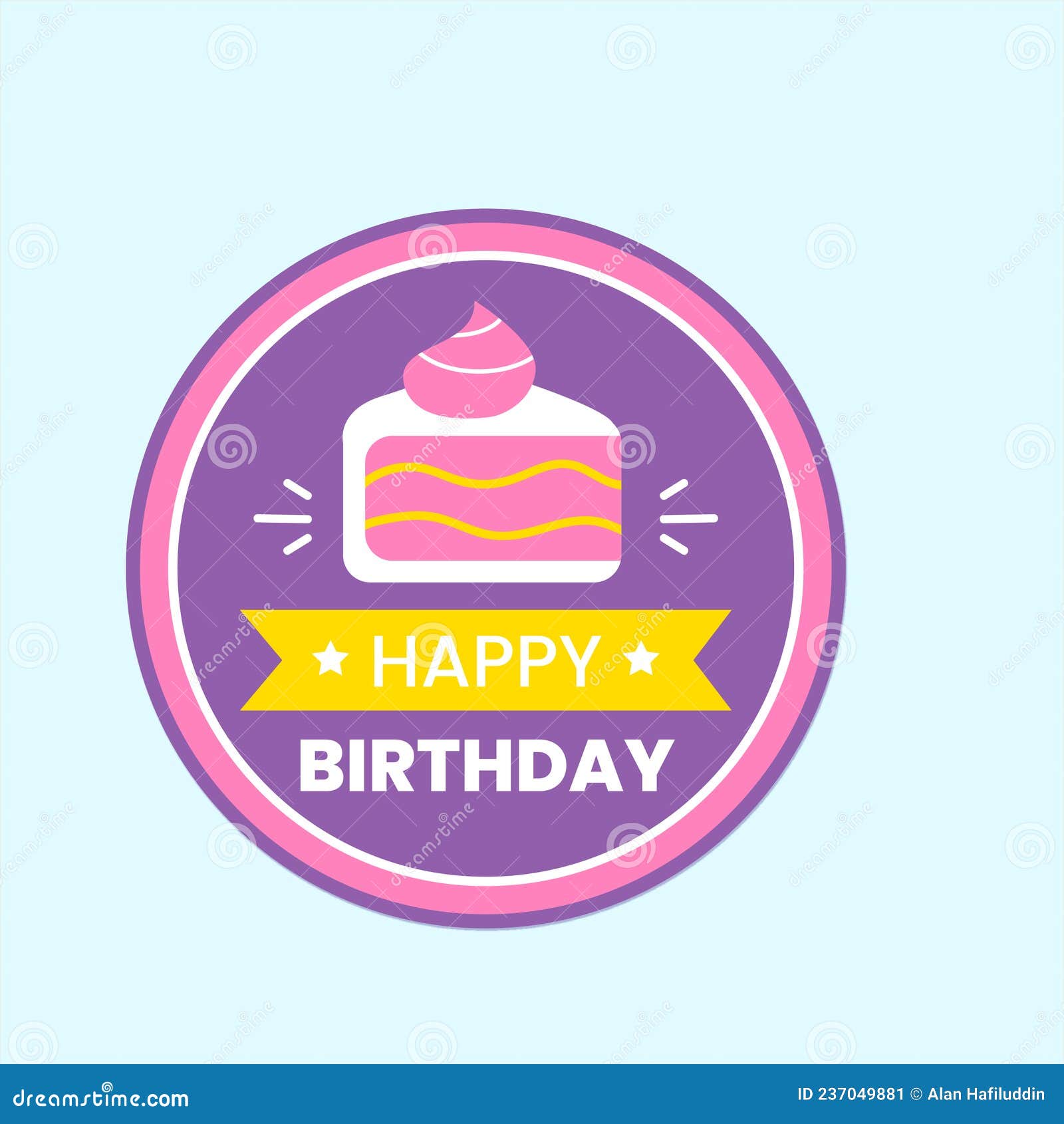 Happy Birthday Sticker Label Vector Ilustration Stock Vector ...