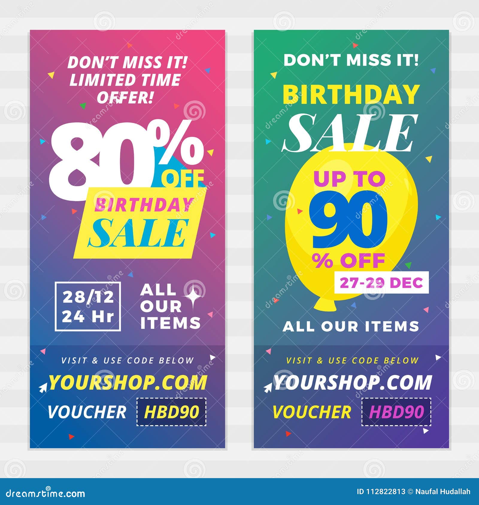 happy birthday super sale banner online shop website promotion
