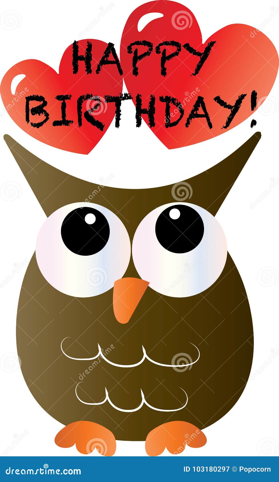 Happy Birthday a Sweet Little Owl Stock Vector - Illustration of cover ...