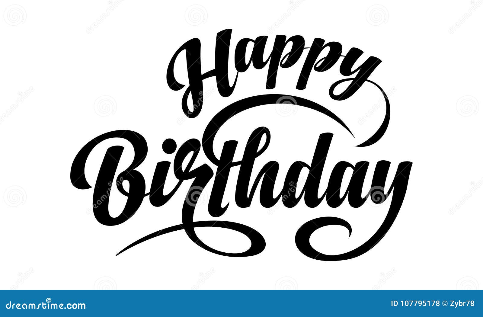 Happy Birthday text stock vector. Illustration of celebration - 107795178