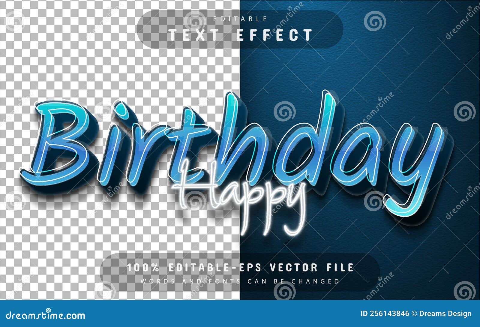 Birthday 3d text effect stock vector. Illustration of screenshot