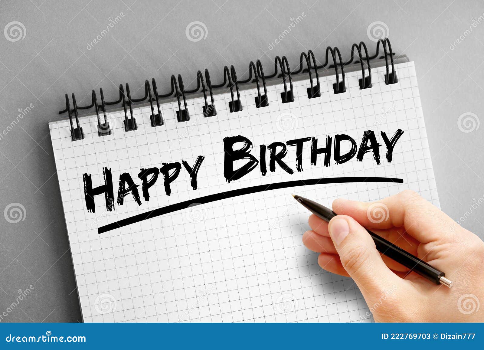 Happy Birthday Text on Notepad, Concept Background Stock Image - Image ...
