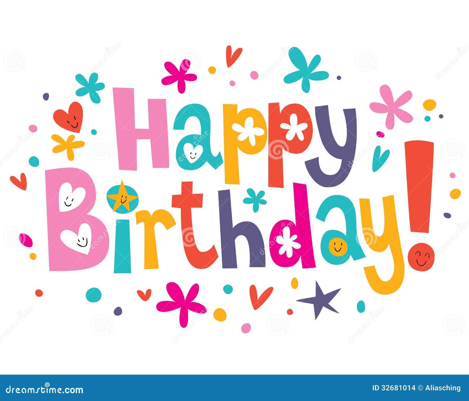  Happy Birthday text  stock vector Illustration of card 