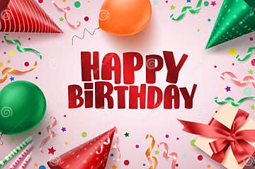 Happy Birthday Text Vector Banner Design. Birthday Greetings Card in ...