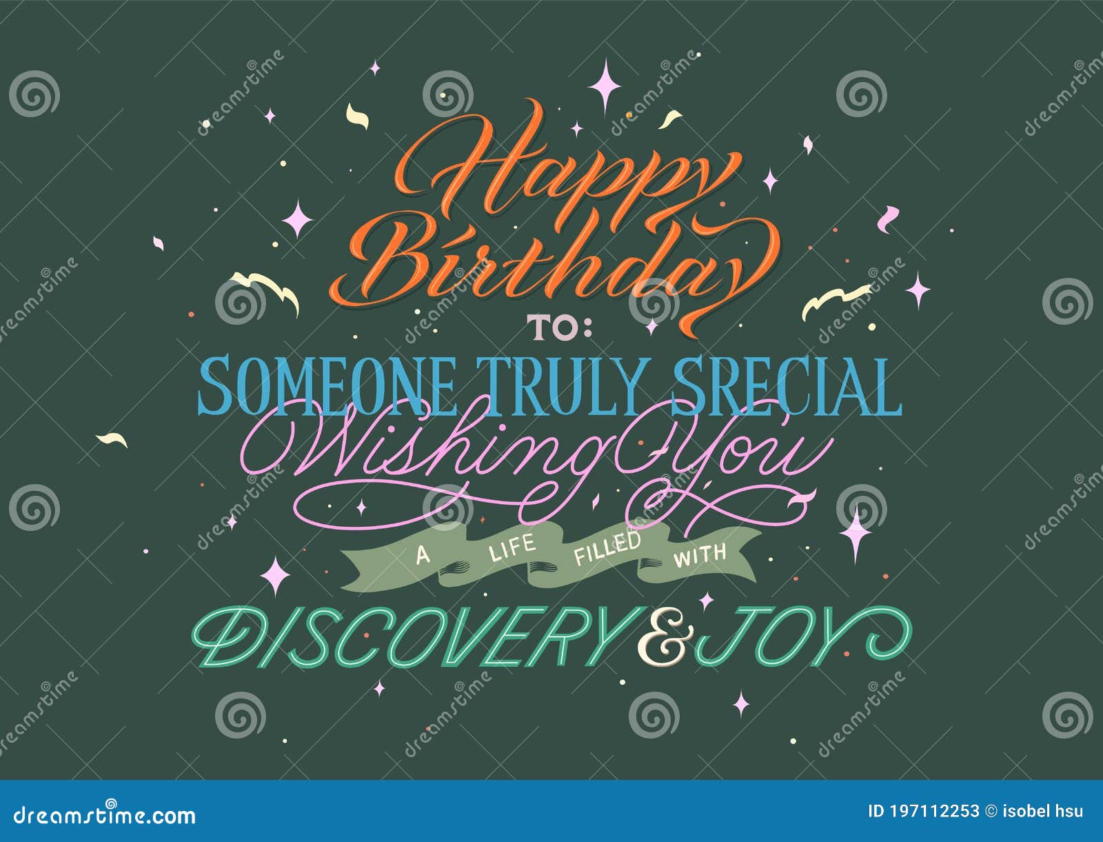 Happy Birthday To Someone Truly Special Greeting Card Stock Vector ...