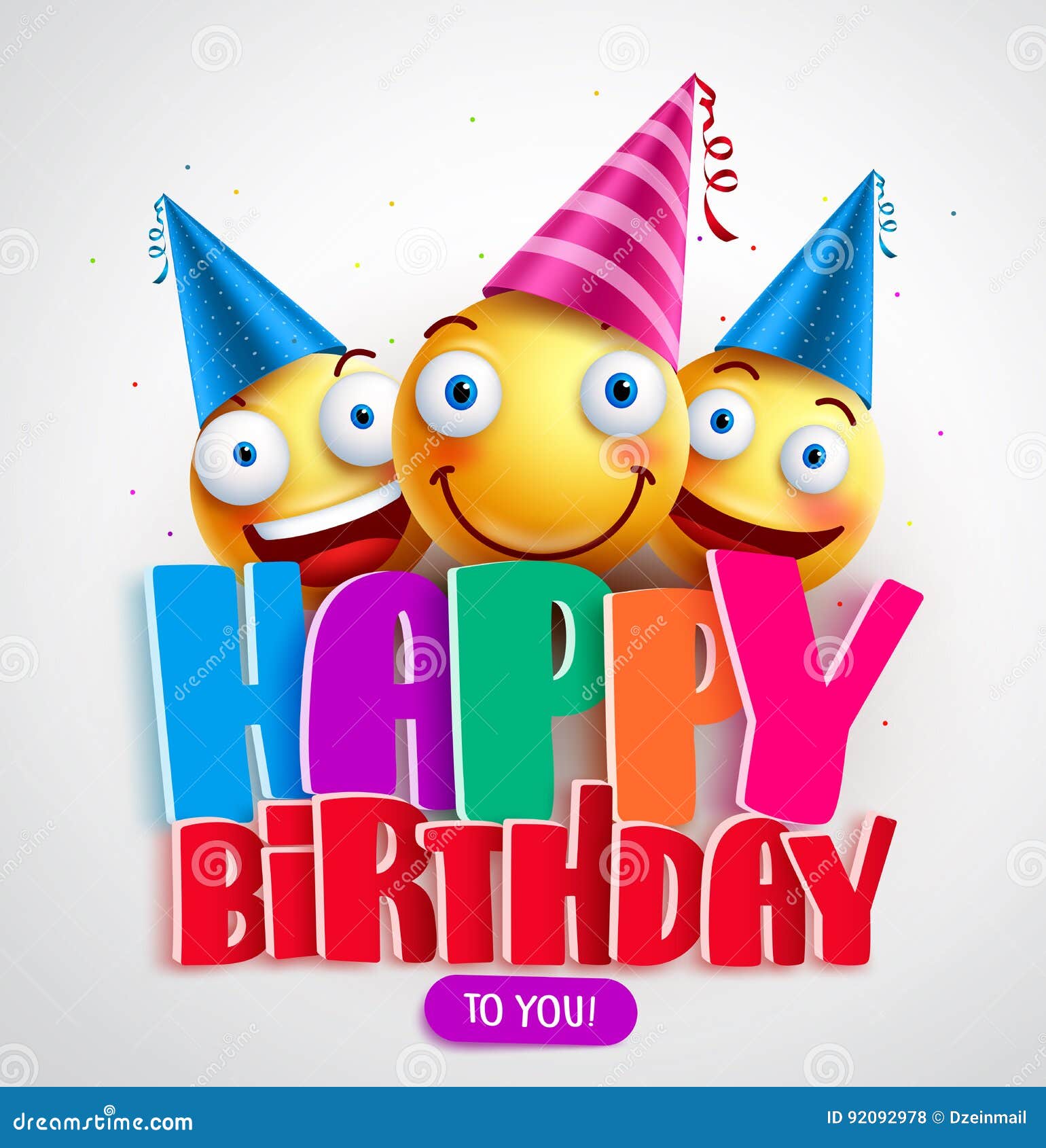 Happy Birthday To You Vector Banner Design with Funny Smileys Wearing Birthday Hat Stock Vector - Illustration of holiday, color: 92092978 Happy Birthday To You Vector Banner Design with Funny Smileys Wearing Birthday Hat Stock Vector - Illustration of holiday, color: 92092978
