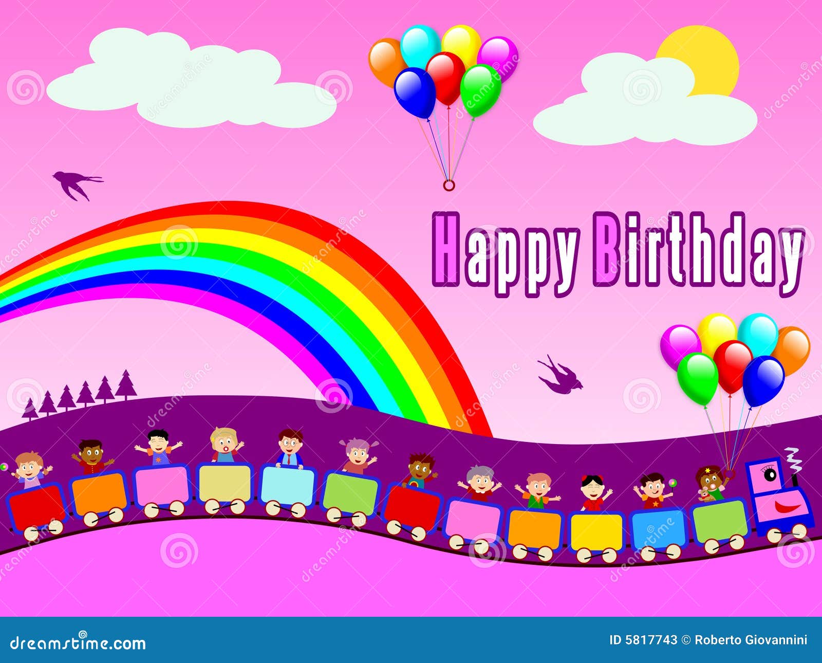 Mẫu thiết kế happy birthday background design for girl đầy sắc màu và tinh tế