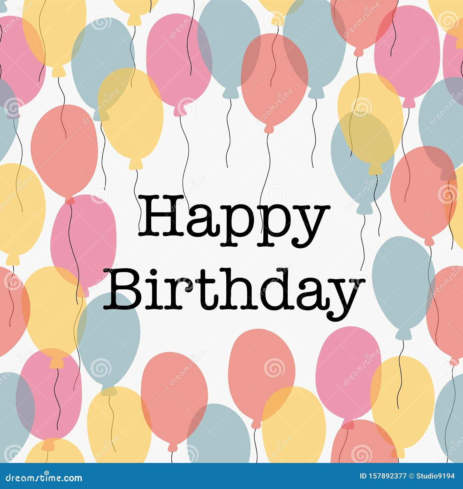 Happy Birthday Typography Vector Design with Balloons. Design Template ...