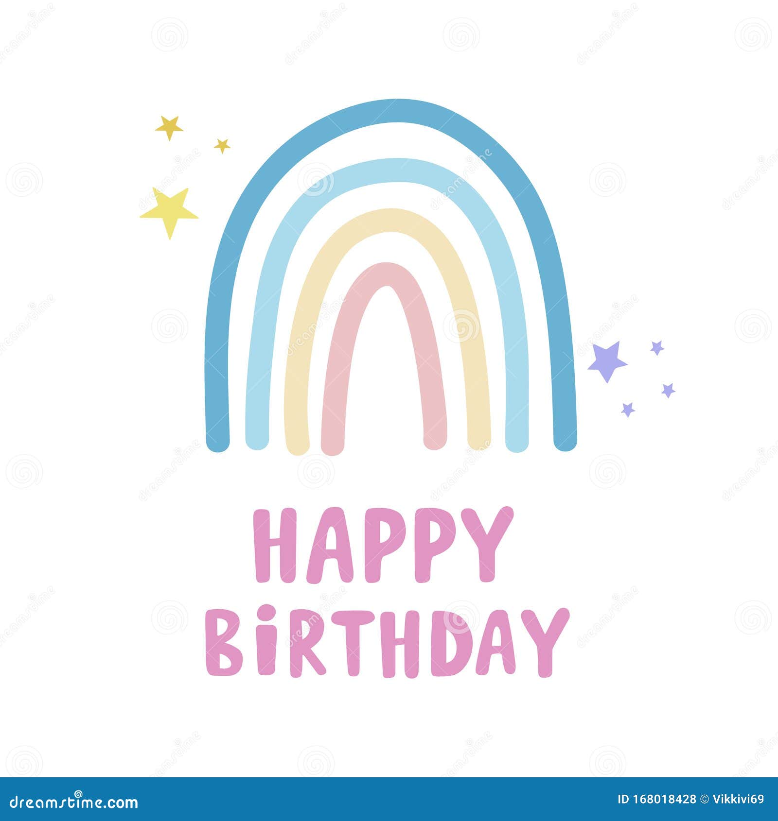 Download Happy Birthday. Vector Drawing Rainbow. Greeting Card ...