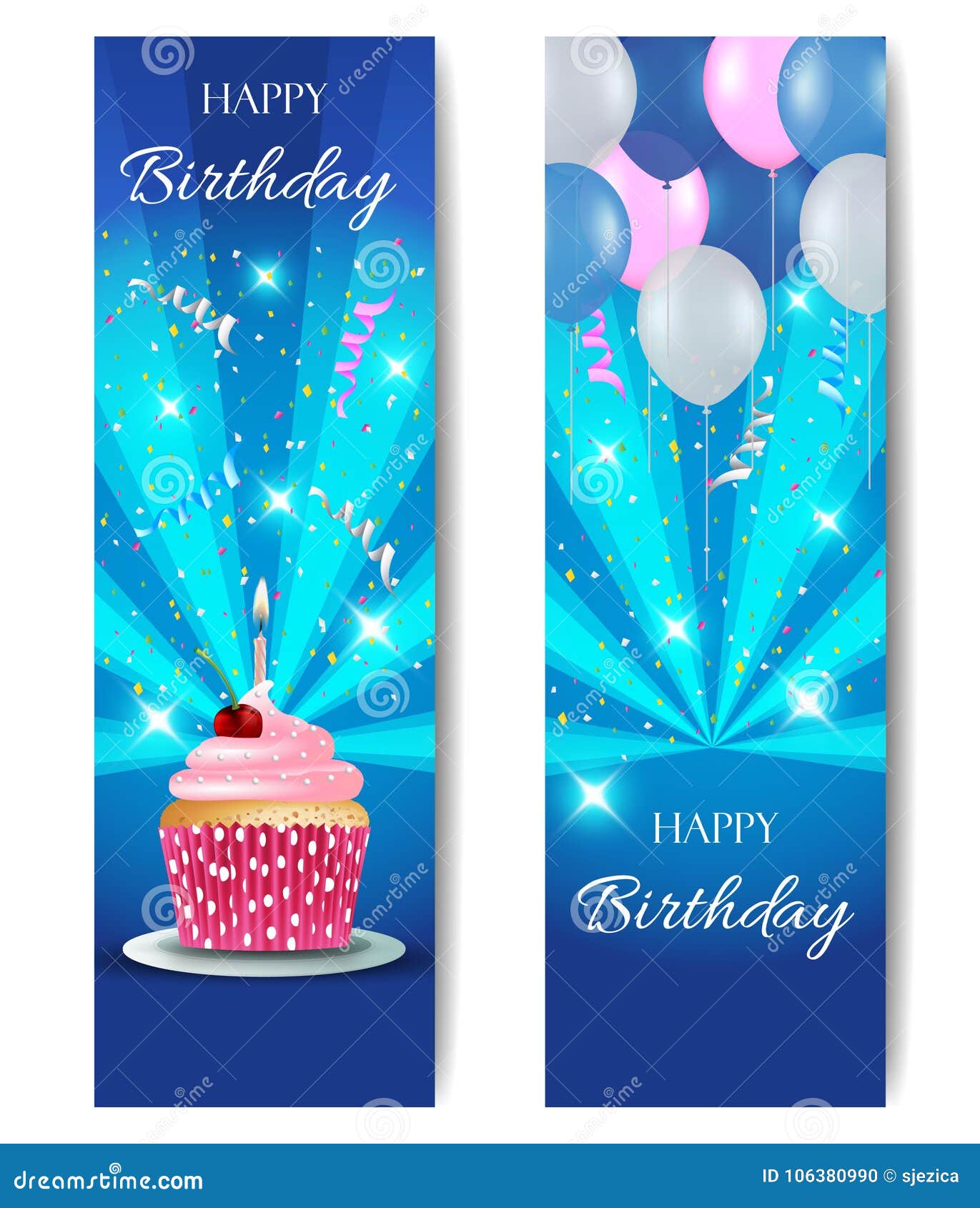Happy Birthday Ribbon Banner Stock Vector - Illustration of cheerful,  celebration: 202633836