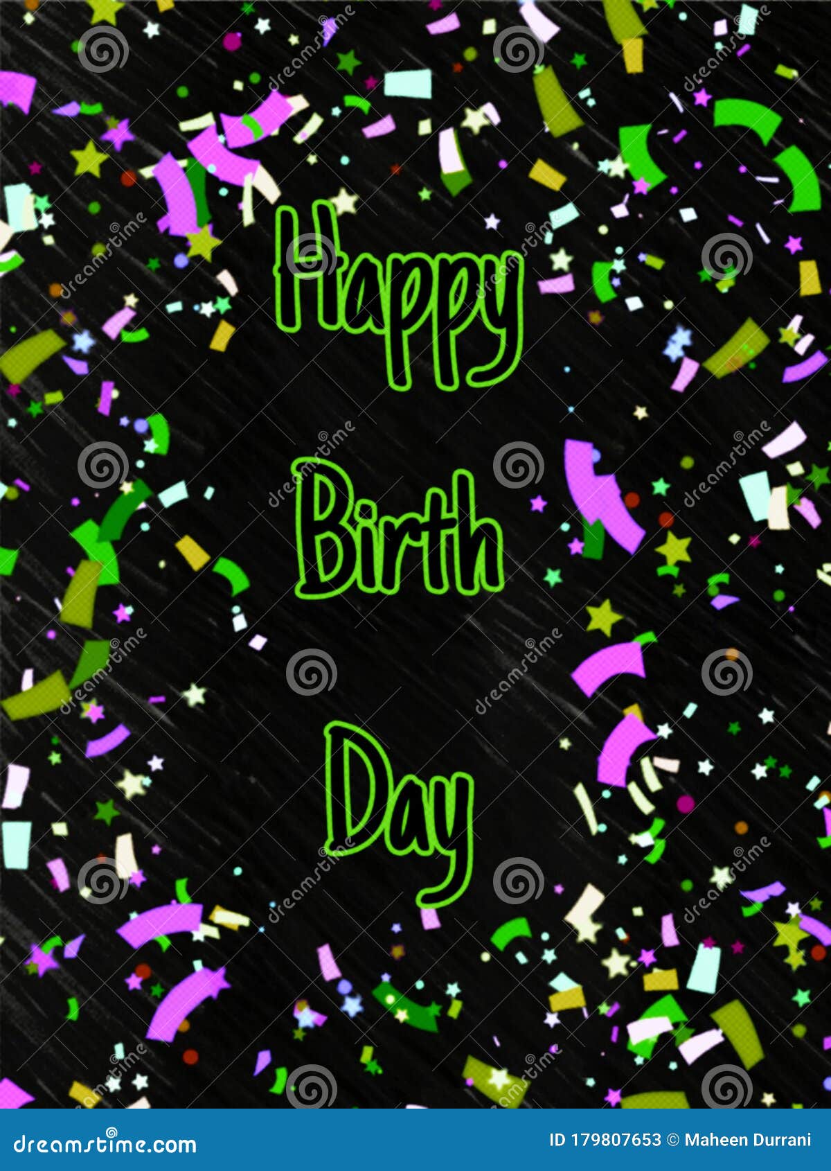 Happy Birthday Wish in Picture with Black Background and Green Text Stock  Illustration - Illustration of purple, petal: 179807653