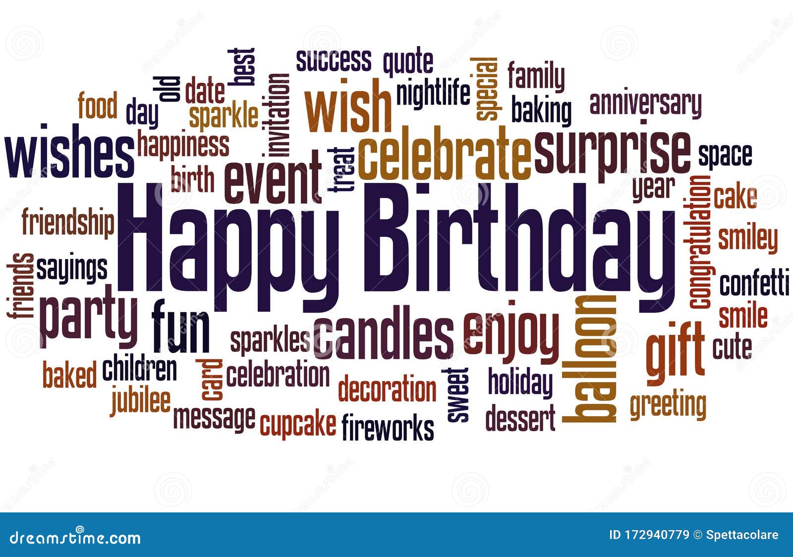 Happy Birthday Word Cloud Concept Stock Illustration - Illustration of ...