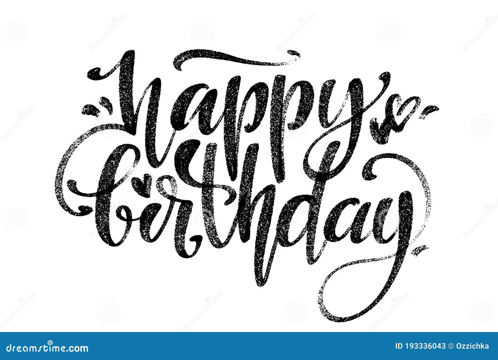 Happy Birthday Words. Hand Drawn Creative Calligraphy and Brush Pen ...