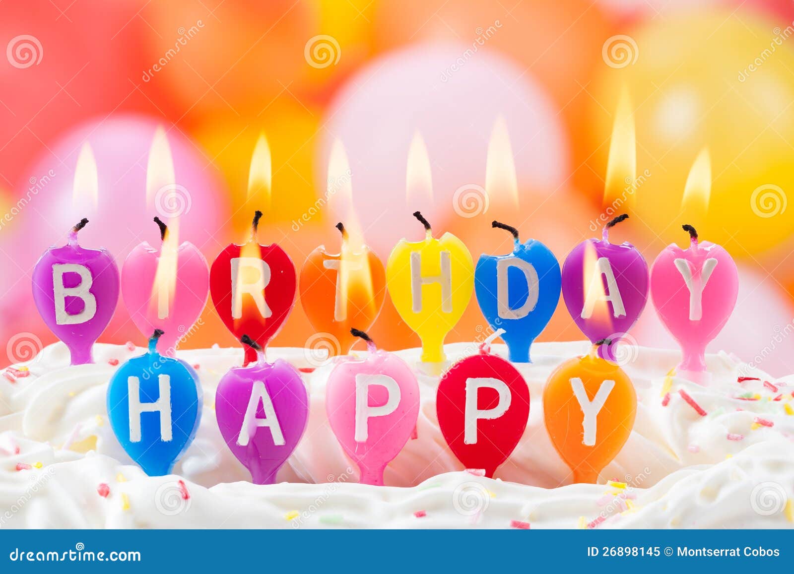 Happy Birthday Written in Lit Candles Stock Image - Image of flame, party:  26898145