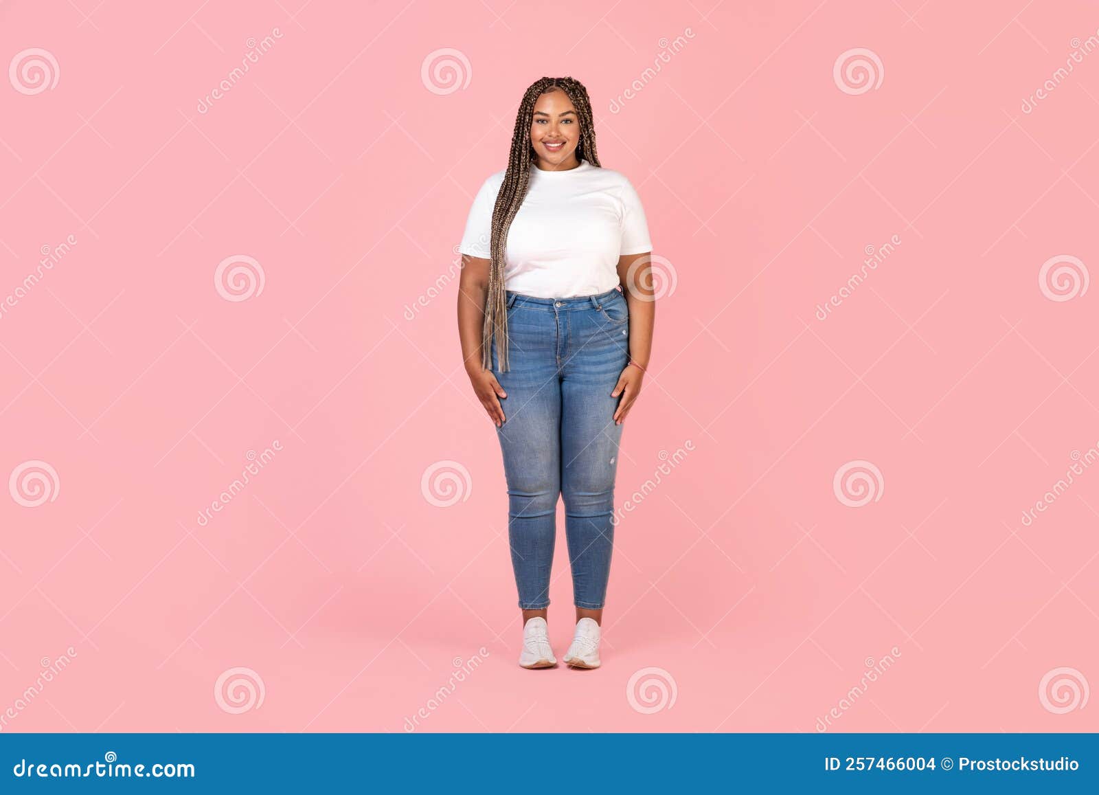 Woman With Large Breasts Posing In Pink Shirt Stock Photo, Picture and  Royalty Free Image. Image 97370863.