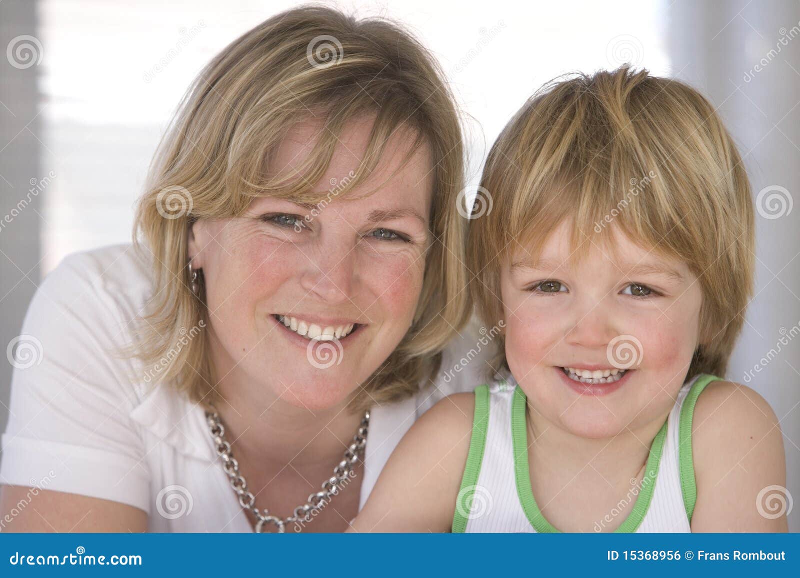Happy Blond Mother and Son stock photo. Image of affection 15368956