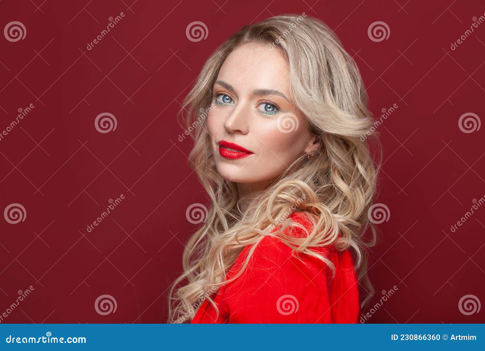 Blonde Mature Woman With Boxing Gloves Punching Stock Photo ...