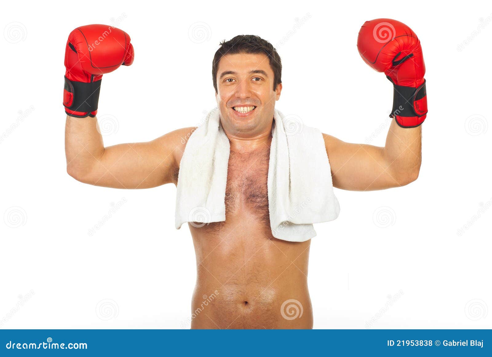 Happy boxer man winner stock photo. Image of body, competition 21953838