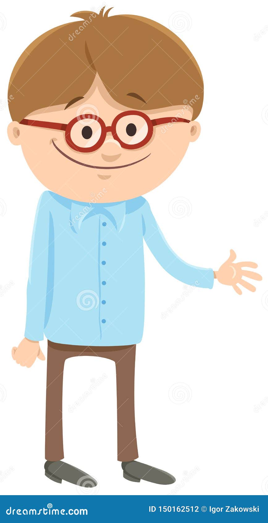 Happy Boy Cartoon Character with Glasses Stock Vector - Illustration of  design, glasses: 150162512