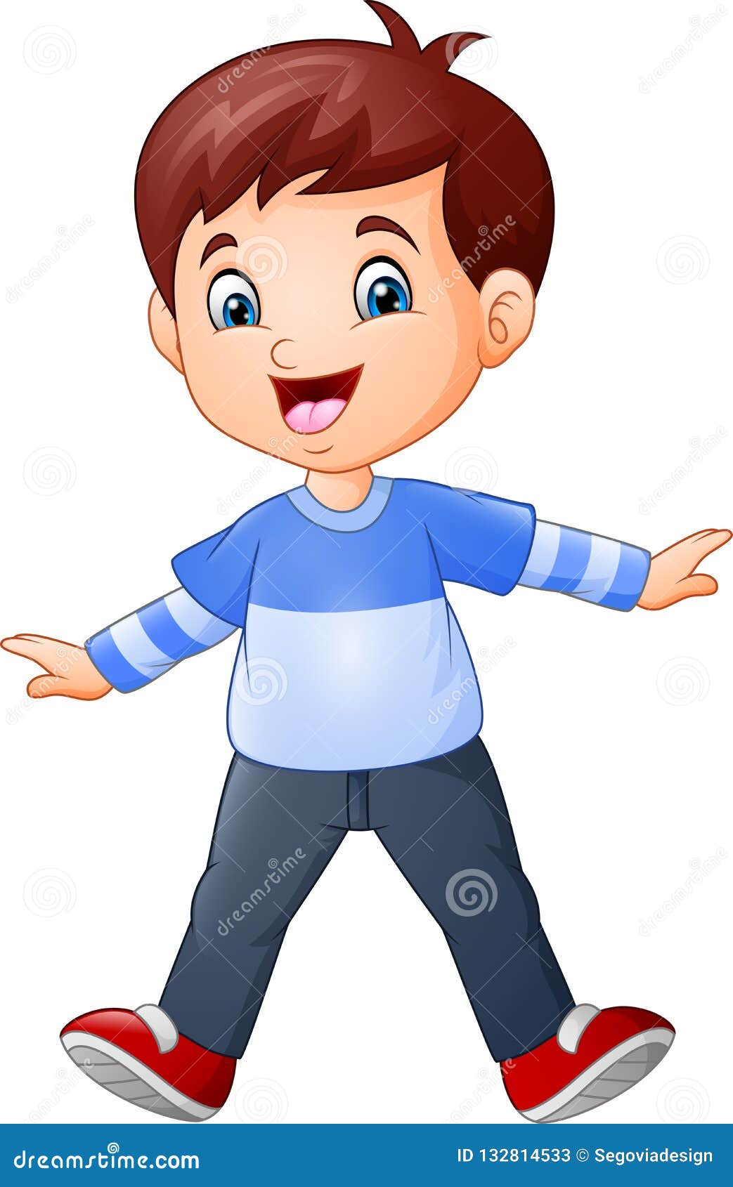 Happy boy cartoon stock vector. Illustration of elementary - 132814533