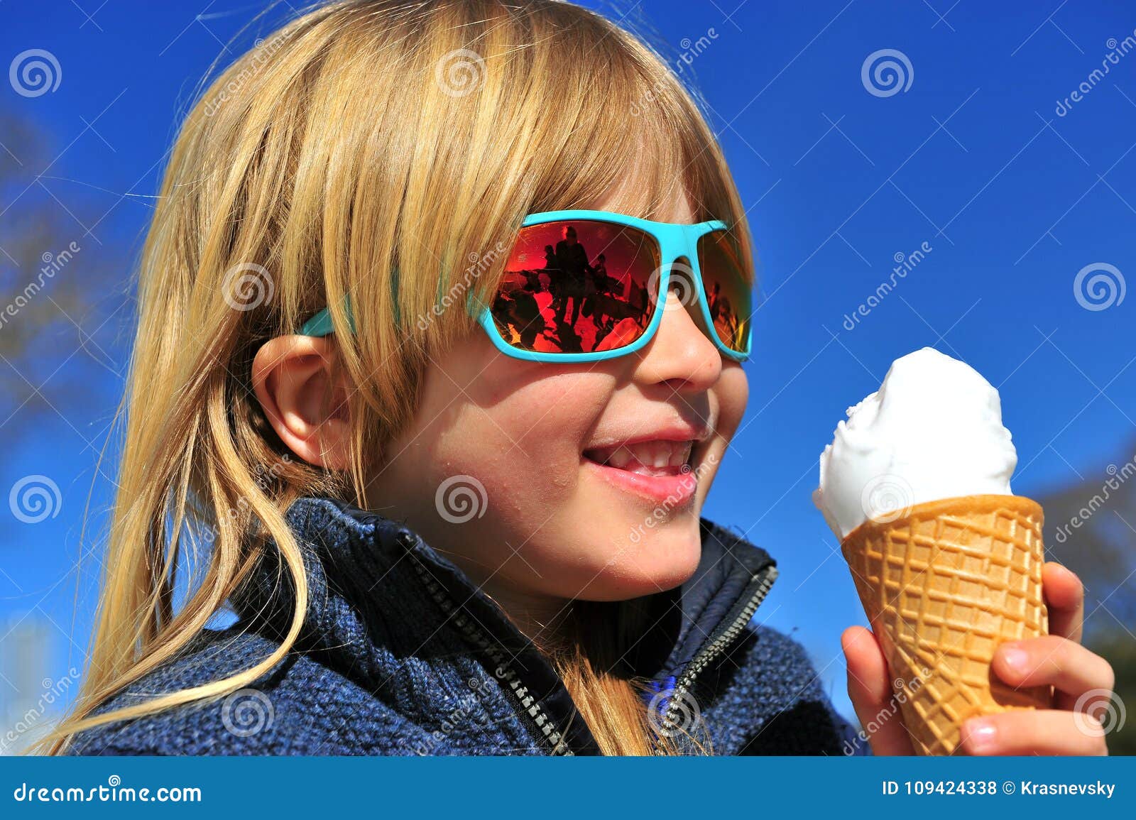 Download Happy Boy With An Ice-cream Stock Photo - Image of caucasian, cream: 109424338
