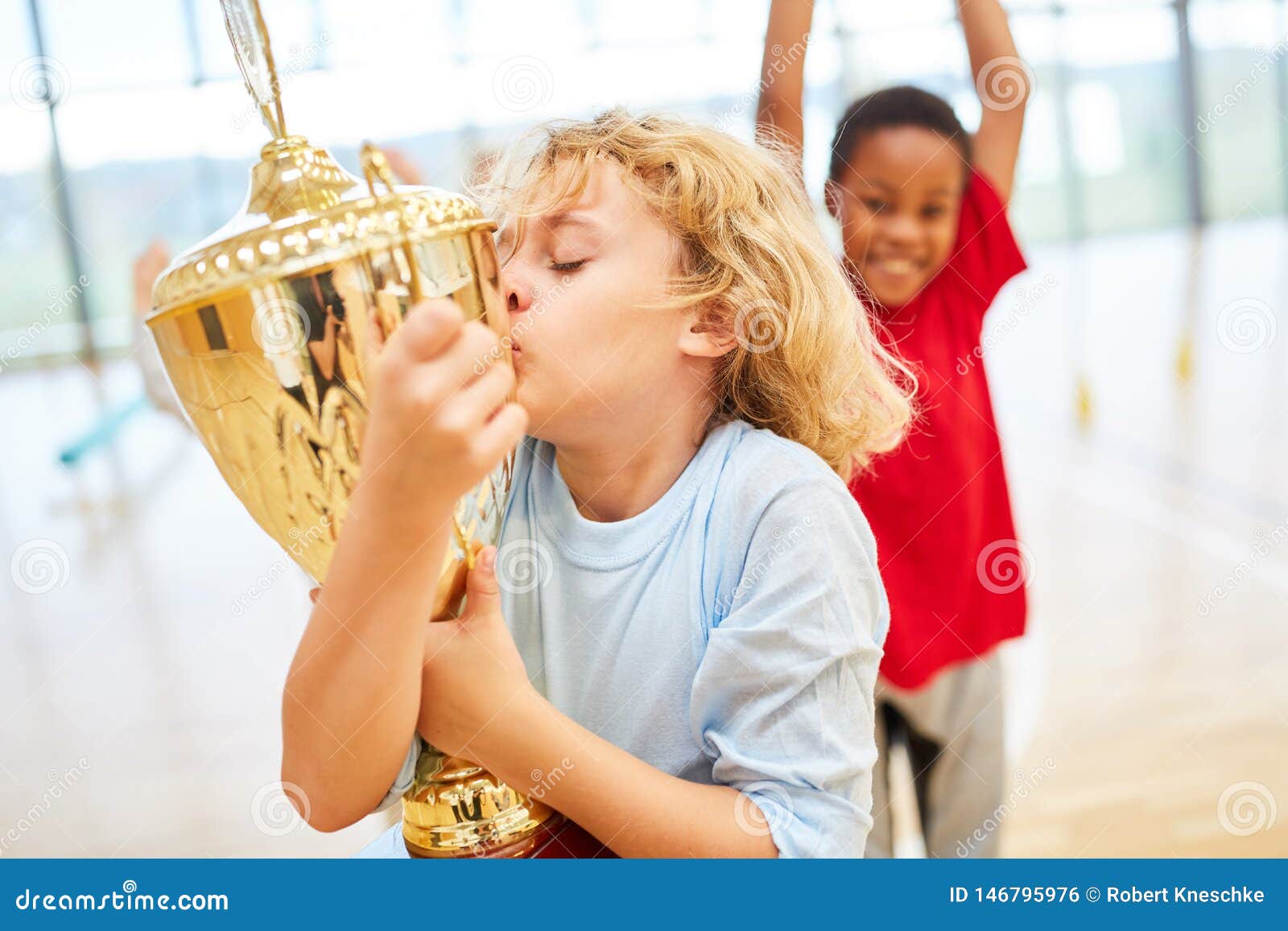 Happy boy kisses a cup stock photo. Image of happy, people 146795976